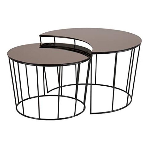 AC Design Furniture Couchtisch Sunhilda, B: 76 x T:76 x H: 45 cm, Glas, Braun