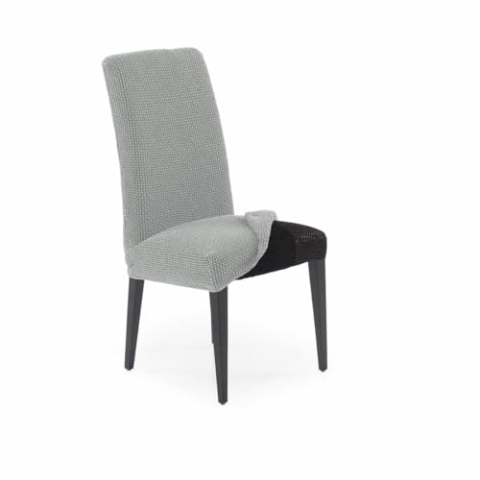 SOFASKINS® PackX2 Esszimmerstuhlbezüge, super elastisch, atmungsaktiv und langlebig, Stuhlbezug mit Rückenlehne, einfach anzubringen, Maße 40-60 cm, Hellgrau