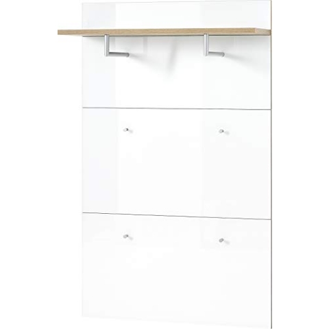 Germania Garderobenpaneel 3973-242 GW-TELDE, in Navarra-Eiche-Nb./Weiß, Korpus mit Glasfronten, 89 x 144 x 30 cm (BxHxT)