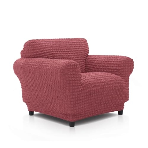 FAVERTI® Super elastischer Universal-Sesselbezug von 70 bis 110 cm | Modell BUFALI | Koralle | Idealer Bezug für Jede Form von Sesseln | Qualitätsschutz aus 3D-Jacquard-Stoff und Baumwolle