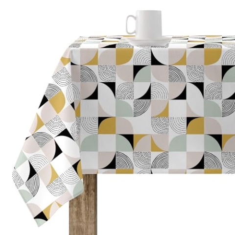 Belum Tischdecke, 100% Bio-Baumwolle, harzbeschichtet, schmutzabweisend, groß, rechteckig, 100 x 250 cm