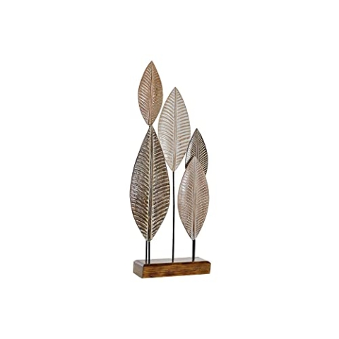 Dekofigur Dkd Home Decor Bambus Eisen Blätter (33 x 10 x 81 cm)