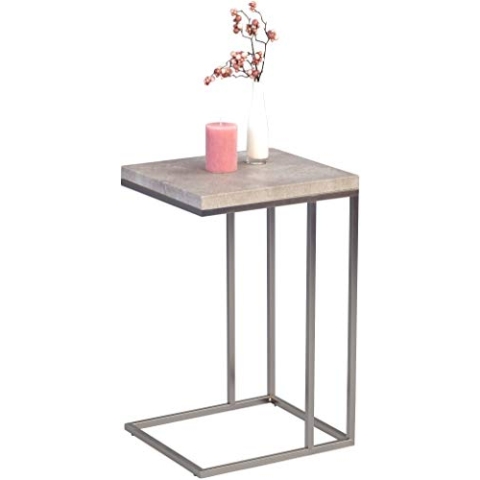 M2 Kollektion Beistelltisch Guido, Gestell Metall Edelstahloptik, Deckplatte Dekor Betonoptik, 28mm