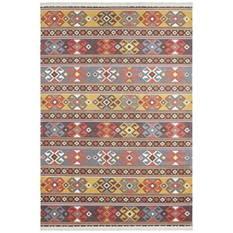 Nouristan Design Teppich mit Fransen Kevan Senfgelb Bunt, 180x280 cm