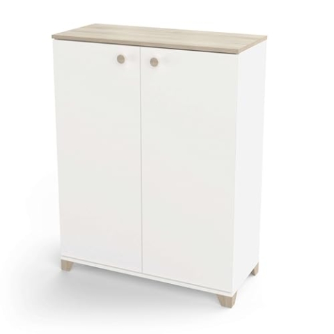 Demeyere Aufbewahrungsschrank für Wohnzimmer – 2 Türen zum Öffnen, braun, L 79,7 x P 35,1 x H 104,2 cm