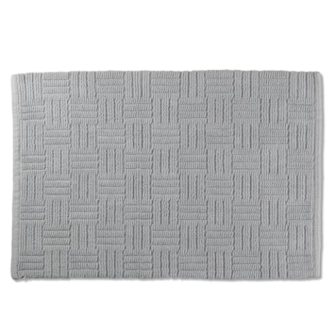 kela Badematte Leana, 100 cm x 60 cm, 100 % Baumwolle, felsgrau, rutschhemmend, waschbar bei 30° C, für Fußbodenheizung geeignet, 23522