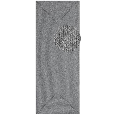 Northrugs Trenzado In- & Outdoor Teppich Wetterfest – Pflegeleicht Handmade-Look für Innen und Außen Gewebter Outdoorteppich Läufer für Balkon, Terrasse, Wohnzimmer, Garten – Hellgrau, 80x200