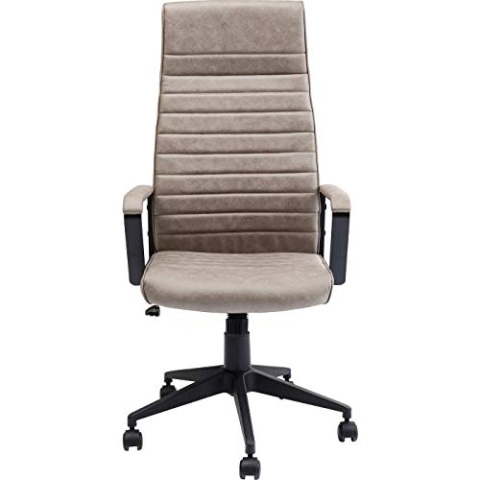 Kare Design Bürodrehstuhl Labora, moderner Designer mit Armlehnen und Gasdruckfeder, Drehstuhl höhenverstellbar, Schreibtischstuhl mit Rückenlehne Hoch, Gamingstuhl Beige (H/B/T) 128x58x56cm