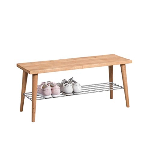 M2 Kollektion Galtür Garderobenbank, Massivholz, braun, 90x40x30