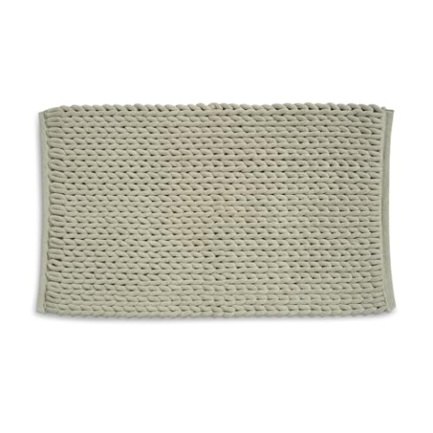 kela Badematte rutschfest 60 x 100 x 2 cm Marie, Badezimmerteppich Taupe, waschbar, recyceltes Polyester & Baumwolle, Badvorleger in Strickstruktur