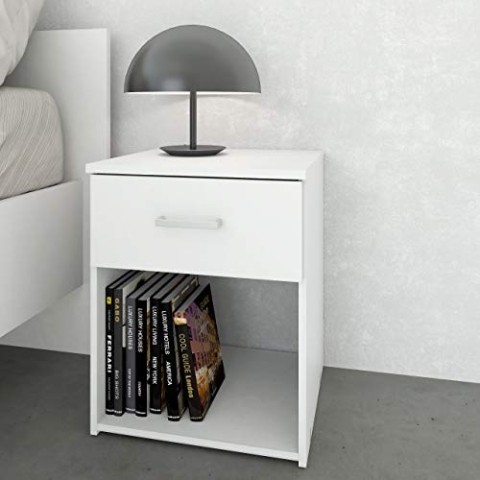 TVILUM Nachttisch, Modern, Weiß, H 47,5 x L 37,6 x P 35,95 cm