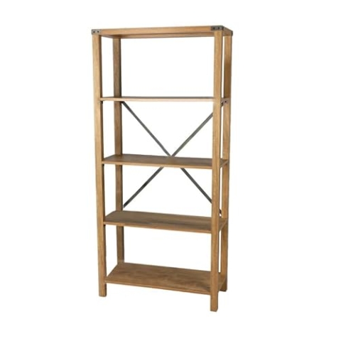 Urban living "Jane BIBLIOTHEK 5 REGALEN MIT METALLWINKELN UND KROISILLONEN 76X35XH163CM