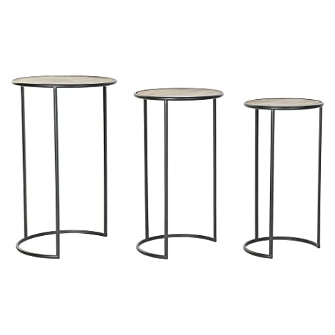 DKD Home Decor Set mit 3 Tischen, Metall, Standard