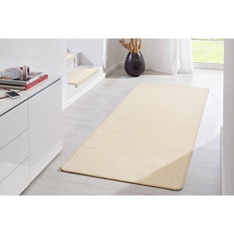 Hanse Home Indoor Teppich Fancy – Wohnzimmerteppich einfarbig Modern Velours Teppich für Esszimmer, Wohnzimmer, Kinderzimmer, Flur, Schlafzimmer, Küche – Beige, 80x300cm