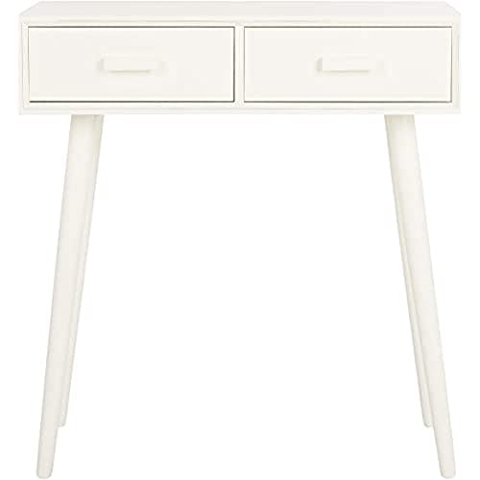 SAFAVIEH Modern Wooden Accent Table, in Antique and White, 35 X 70 X 80