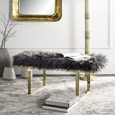 SAFAVIEH Modern Indoor Bench, in White, 46 X 97 X 43.94