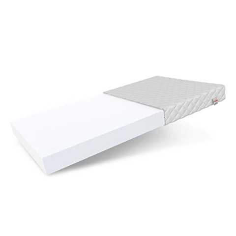 FDM BRESSO Schaumstoffmatratze 100 x 200 cm Polyurethanschaum Matratze Härtegrade H3 (Mittelhart) Höhe 10 cm Zweiseitig Abnehmbarer Bezug Waschbar