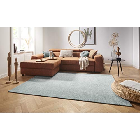 Teppich Supersoft Kurzflor Wohnzimmer-Teppich Modern Flauschig Weich Einfarbig für Wohnzimmer Küche Flur oder Schlafzimmer Hellblau 80x150 cm