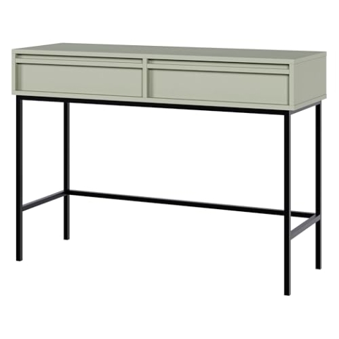 Selsey Schminktisch Makeup Tisch Frisiertisch Kosmetiktisch 110 cm Mit 2 Schubladen Sagegrün Evo
