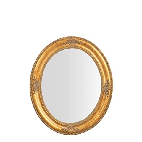 BISCOTTINI INTERNATIONAL ART TRADING Wandspiegel für Badezimmer und Schlafzimmer 56 x 66 x 5 cm | Wandspiegel mit Haken | Goldspiegel