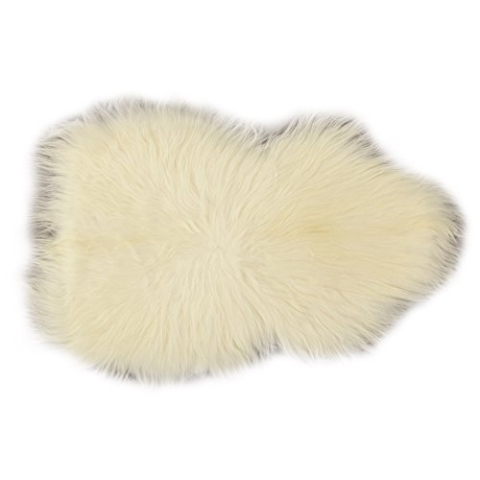 ABC 9010803 Teppich, Wolle, Weiß, 110 x 50 x 15 cm