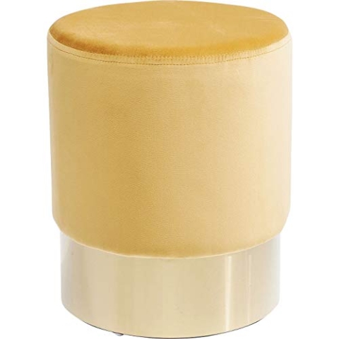 Kare Design Polsterhocker Cherry Brass, kleiner, moderner Design Hocker mit Samtbezug, rund, Orange-messing (H/B/T) 42x35x35 cm