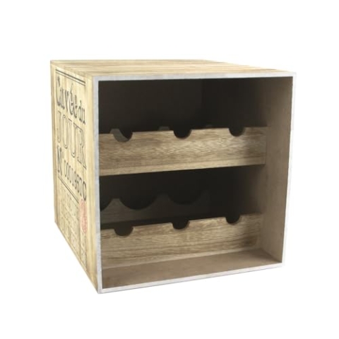 Totally Addict KV7210 Porte - Bouteilles Caisse de vin 6, 30 x 33 x 30 cm, MARR n/Negro, Beige, One Size