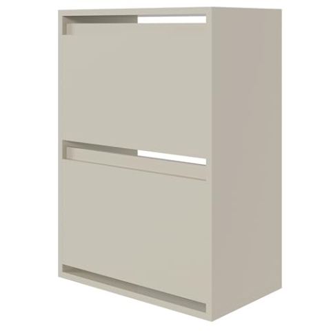Selsey Schuhschrank Schuhregal 50 cm 2 Klappen Schuh Schrank Schuhaufbewahrung Hängend Graubeige Bemmi