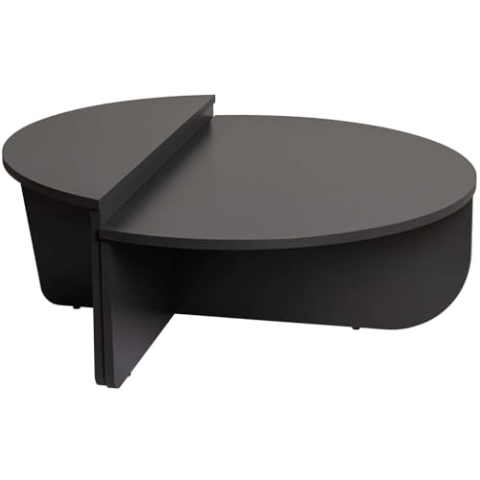 Hanah Home Stylish Anthracite Coffee Table Set (2 Pieces), 100% Melamine Coated Particle Board, 18 mm Thick | 90x60x30 & 85x30x35 cm | Modern Design for Living Room