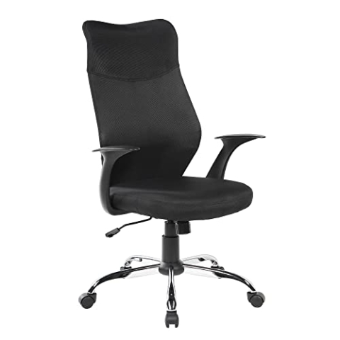 Furnhouse Ibbe Design Ergonomisch Schwarz Stoff Bürostuhl Toscana mit Armlehne, Höhenverstellbar, Drehstuhl, 61x64,5x119 cm
