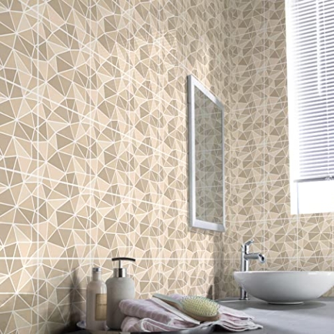 Ambiance Sticker Selbstklebende Aufkleber, Wanddekoration, Fliesenaufkleber für Badezimmer und Küche Azulejos Zementfliesen Flora- 60 Stück Aufkleber 15 x 15 cm