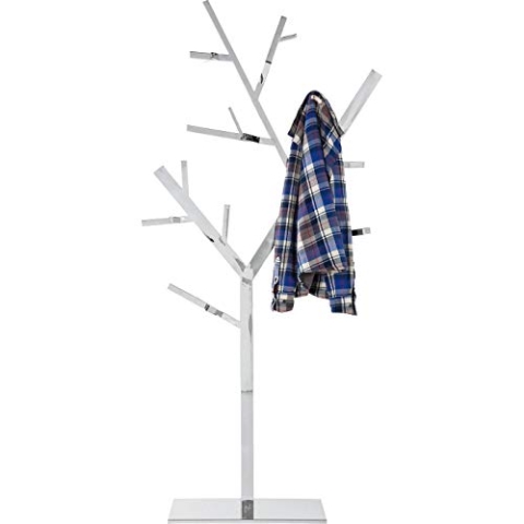 Kare Design Garderobenständer Technical Tree Chrome, Garderobe, Flur, Wanddekoration, Silber, 195x92x30cm