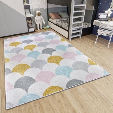 Hanse Home Adventures Kinderteppich - Modernes Muster, Teppich Junge Mädchen für Kinderzimmer, Spielzimmer, Jugendzimmer, Wohnzimmer - Creme Bunt, 120x170cm