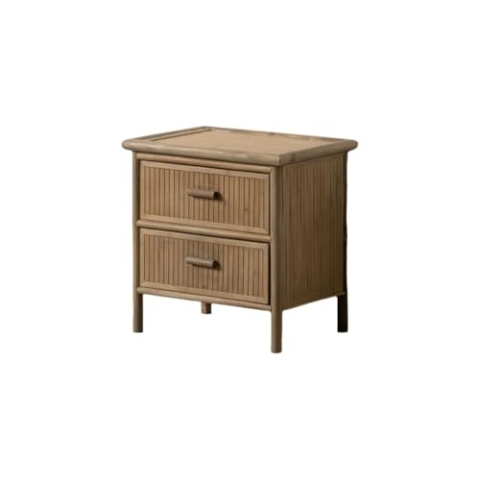 BigBuy Home Nachttisch, Bambus, natürlich, 48 x 36 x 49 cm