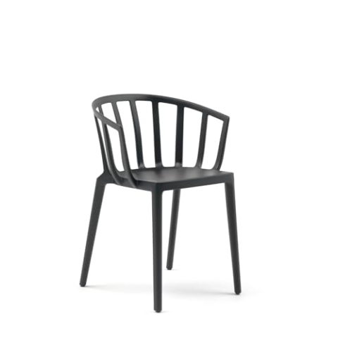 Kartell Venice Mat Stuhl, Polycarbonate, Mattschwarz, 52,5x51xH75