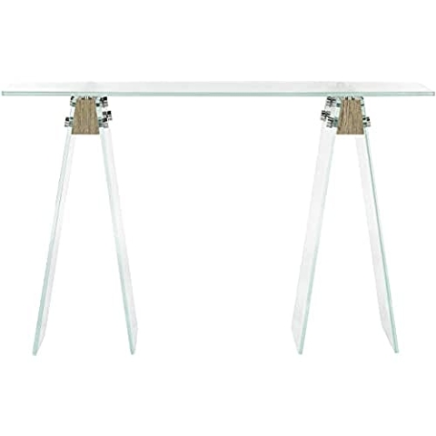 SAFAVIEH Modern Wooden Accent Table, in Clear, 40 X 120 X 75