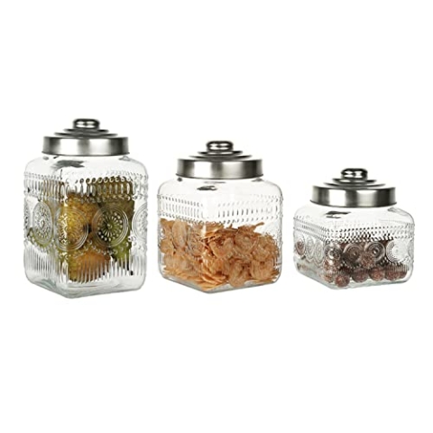 DKD Home Decor Set mit 3 Dosen, Standard