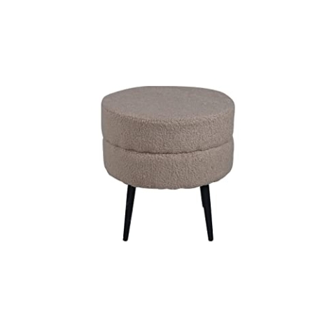 Venture Home Topfhocker - Schwarz/Beige Teddy