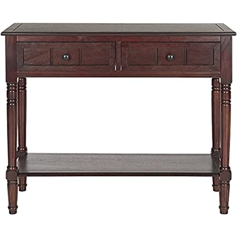 SAFAVIEH Contemporary Wooden Accent Table, in Dark Cherry, 35 X 91 X 74.93