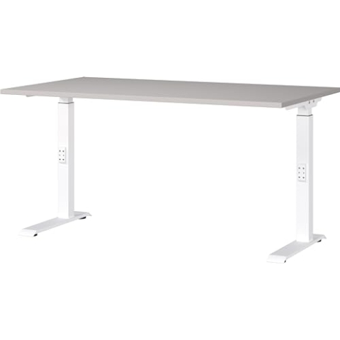 Germania Schreibtisch 7904-617, in Kaschmir/Weiß, me. höheneinst., 140 x 91 x 80 cm (BxHxT)
