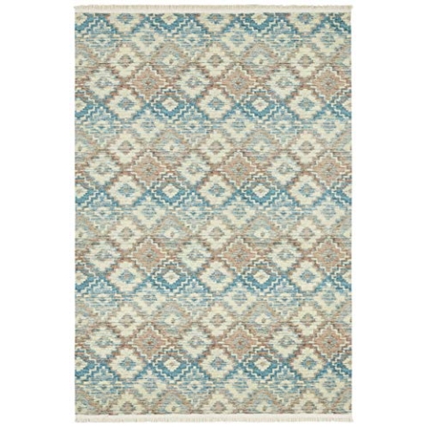 Nouristan Design Teppich mit Fransen Daro Blau Braun Beige, 120x180 cm