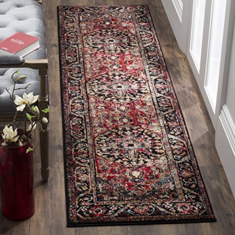 SAFAVIEH Traditionell Teppich für Wohnzimmer, Esszimmer, Schlafzimmer - Persian Collection, Kurzer Flor, Rot und Multi, 76 X 183 cm