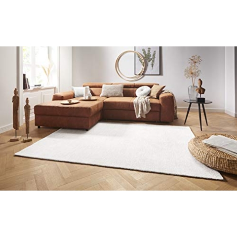 Mint Rugs Cloud Teppich Kurzflor Wohnzimmer-Teppich Modern Flauschig Weich Einfarbig für Wohnzimmer Küche Flur oder Schlafzimmer Creme 160x230 cm