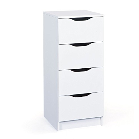 Inter Link – Kommode – 4 Schubladen – Schubladenschrank – Beistellschrank – Sideboard – Melaminbeschichtet – Weiß – Schubladen mit Griffmulden – Westphalen 4