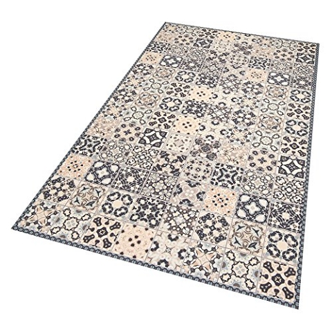 Zala Living Zoe Vinylmatte, Vinyl, Dunkelblau/Creme, 65 x 100 x 0,02 cm