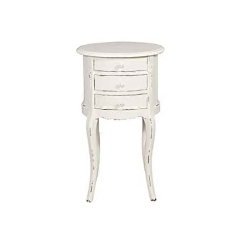 Biscottini Nachttisch Schlafzimmer aus Massivholz 72,5x33x40,5 cm | Weißer Nachttisch Schlafzimmer und Wohnzimmer | Hochschrank Couchtisch Eingang