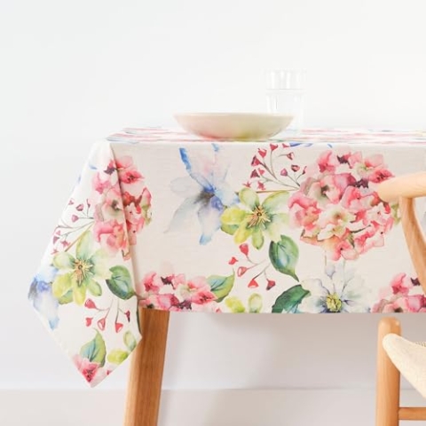 Belum Tischdecke mit Fleckenabweisend, Größe 300 x 140 cm, extraweich, Mehrfarbig, 100, Stoff 100% Bio-Baumwolle, Modell 0120-366
