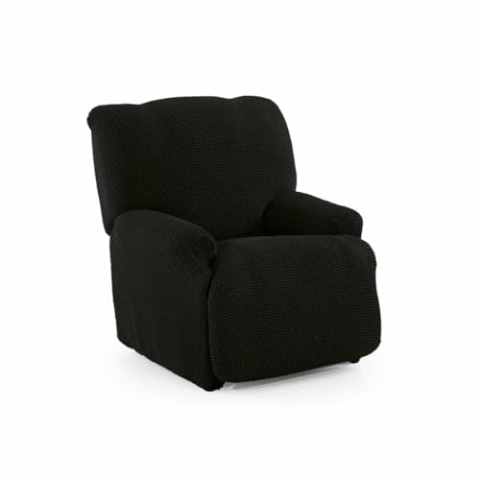 SOFASKINS® Sofabezug für Relaxsessel, super elastisch, Sofabezug, atmungsaktiv und langlebig, einfach anzubringen, Größe 70-90 cm, Schwarz