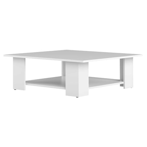 Symbiosis Couchtisch, Holz, weiß, 67 x 67 x 30.5 cm