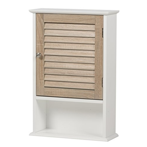 Homestyle ce2701000 Wandschrank für Badezimmer Weiß/Eiche 40 x 15 x 60 cm